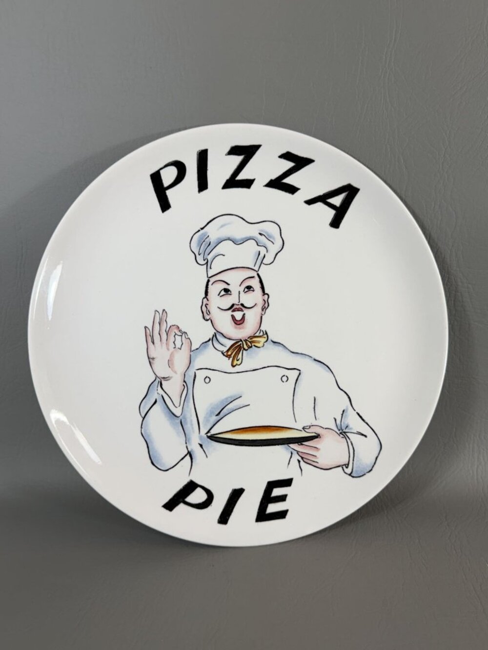 Vintage Chase Import Pizza Pie Ironstone Plate 13.5" MCM Retro Chef Kitchen Deco - Picture 2 of 14